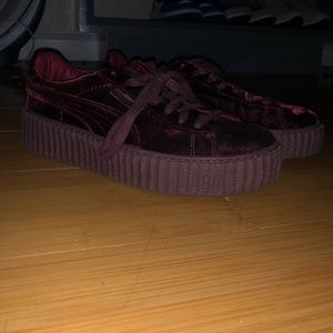 Rihanna Fenty Puma Platform Burgundy Suede Sneaker
